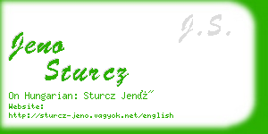 jeno sturcz business card